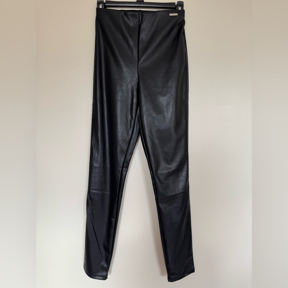 Fabletics Vegan Leather High-Waisted Leggings in black NWT Size Small
